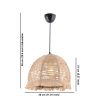 Elegant Cream Chandelier with Metal Body & Jute Cap, 65 cm Height | Adjustable Cable, E27 Socket (Max 40W) | CE Certified, Perfect for Modern Spaces