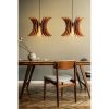 Elegant Scandinavian Wing Chandelier (2 Pieces), Walnut Color, 22 cm Cap Length, Adjustable Cable, E27 Socket, Total Height 55 cm | Stylish Lighting for Modern Spaces