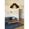 Elegant Black Crown Chandelier (2 Pieces), Adjustable Height 55 cm, MDF Body, E27 Socket Max 40W | Scandinavian Design for Modern Spaces