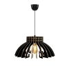 Elegant Black Crown Chandelier (2 Pieces), Adjustable Height 55 cm, MDF Body, E27 Socket Max 40W | Scandinavian Design for Modern Spaces