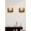 Elegant ZigZag Wall Lamp Sconce (2 Pieces), Walnut Finish, 20x24x19 cm | MDF Body, E27 Socket Max 40W | Perfect for Modern Home Decor & Ambiance