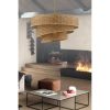 Opviq, 390FLH2414, Elegant Beige Chandelier with Metal Body & Cotton Cap, 72 cm Height, CE Certified, E27 Socket (Max 60W) | Perfect for Modern Home Décor