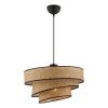 Opviq, 390FLH2415, Elegant Metal Chandelier with Cotton Cap, Beige & Black, 72 cm Height | CE Certified, E27 Socket, 40x40 cm Cap | Perfect for Modern Home Decor