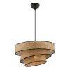 Opviq, 390FLH2415, Elegant Metal Chandelier with Cotton Cap, Beige & Black, 72 cm Height | CE Certified, E27 Socket, 40x40 cm Cap | Perfect for Modern Home Decor