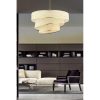 Opviq, 390FLH2420, Elegant Cream & Gold Chandelier, Metal Body, 72 cm Height, CE Certified, E27 Socket (Max 60W), 40x40 cm Cotton Cap | Perfect for Modern Decor