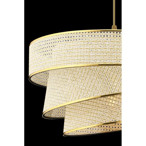 Opviq, 390FLH2420, Elegant cream and gold chandelier, metal body, 72 cm high, CE certified, E27 socket (max. 60 W), 40x40 cm cotton cap | Perfect for modern decoration