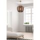 Opviq, 390FLH2274, Elegant Wooden Chandelier with Replica Bamboo Cap, 31x31 cm, Height 70 cm | CE Certified, Adjustable Cable, E27 Socket, Brown Finish | Perfect for Modern Decor
