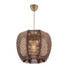 Opviq, 390FLH2274, Elegant Wooden Chandelier with Replica Bamboo Cap, 31x31 cm, Height 70 cm | CE Certified, Adjustable Cable, E27 Socket, Brown Finish | Perfect for Modern Decor