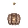 Opviq, 390FLH2274, Elegant Wooden Chandelier with Replica Bamboo Cap, 31x31 cm, Height 70 cm | CE Certified, Adjustable Cable, E27 Socket, Brown Finish | Perfect for Modern Decor