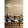 Elegant Scandinavian Angel Chandelier (2 Pieces), White MDF, 19 cm Cap Length, 47 cm Diameter, Adjustable Cable, E27 Max 40W | Perfect for Modern Spaces