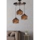 Elegant Wooden Chandelier with Imitation Bamboo Cap, 85 cm Height | CE Certified, 3 x E27 Socket, Antiquation Finish | Perfect for Modern Home Decor