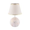Elegant Table Lamp with Polyester Body, White & Gold, 42 cm Height | 25 cm Fabric Cap, On/Off Switch, E27 Socket, CE Certified | Perfect for Home Decor