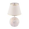 Elegant Table Lamp with Polyester Body, White & Gold, 42 cm Height | 25 cm Fabric Cap, On/Off Switch, E27 Socket, CE Certified | Perfect for Home Decor