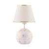 Elegant Table Lamp with Polyester Body, White & Gold, 42 cm Height | 25 cm Fabric Cap, On/Off Switch, E27 Socket, CE Certified | Perfect for Home Decor
