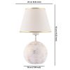 Elegant Table Lamp with Polyester Body, White & Gold, 42 cm Height | 25 cm Fabric Cap, On/Off Switch, E27 Socket, CE Certified | Perfect for Home Decor