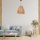 Rustic Metal Chandelier with Raffia Cap, 18 cm Length & 35 cm Diameter | Adjustable Cable, Total Height 98 cm | E27 Socket, Max 40W, Natural Colors