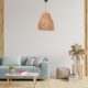 Rustic Metal Chandelier with Raffia Cap, 18 cm Length & 35 cm Diameter | Adjustable Cable, Total Height 98 cm | E27 Socket, Max 40W, Natural Colors