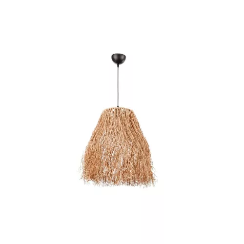 Opviq, 390FLH1810, Rustic Metal Chandelier with Raffia Cap, 18cm long and 35cm diameter | Adjustable cable, total height 98 cm | E27 socket, max 40W, natural colors