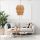 Rustic Chandelier with Raffia Cap, Metal Body, Adjustable Cable, 20 cm Length, 30 cm Diameter, E27 Socket, 115 cm Height | Perfect for Cabin & Lodge Decor