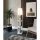 Elegant Floor Lamp, 135 cm Height, White & Natural Colors | Particle Board Body, MDF Profile, Fabric Cap (21x21 cm) | On/Off Switch, CE Certified, Scandinavian Design