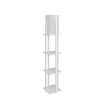 Elegant Floor Lamp, 135 cm Height, White & Natural Colors | Particle Board Body, MDF Profile, Fabric Cap (21x21 cm) | On/Off Switch, CE Certified, Scandinavian Design