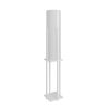 Elegant White Floor Lamp, 160 cm Height, Particle Board & MDF, Fabric Cap (21x21 cm) | On/Off Switch, CE Certified, Scandinavian Design, Bulb Not Included