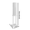 Elegant White Floor Lamp, 160 cm Height, Particle Board & MDF, Fabric Cap (21x21 cm) | On/Off Switch, CE Certified, Scandinavian Design, Bulb Not Included