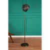 Stylish Floor Lamp, Black Metal Body with Jute Cap (30x30 cm), 165 cm Height | On/Off Switch, E27 Socket, CE Certified | Bohemian & Industrial Design