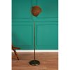 Stylish Bohemian Floor Lamp, Metal Body with Jute Cap (30x30 cm), 165 cm Height, Orange & Black | E27 Socket, On/Off Switch | CE Certified, Perfect for Home Decor