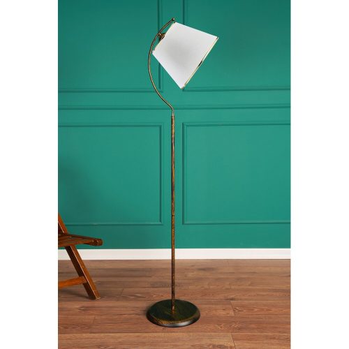 Elegant White Floor Lamp, 165 cm Height, Metal Body with Cotton Cap (18 cm L, 24 cm D) | CE Certified, E27 Socket, Max 40W | Perfect for Modern Decor