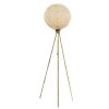 Elegant Gold Floor Lamp with Metal Body & Jute Cap, 138 cm Height, E27 Socket, On/Off Switch | Perfect for Bohemian & Scandinavian Decor