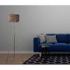 Stylish Floor Lamp with Metal Body, Adjustable Height 160 cm, Antique Finish, 20 cm Bamboo Cap, E27 Socket, Perfect for Modern Living Spaces