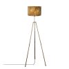 Stylish Floor Lamp with Metal Body, Adjustable Height 160 cm, Antique Finish, 20 cm Bamboo Cap, E27 Socket, Perfect for Modern Living Spaces