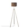 Stylish Floor Lamp with Metal Body, Adjustable Height 160 cm, Antique Finish, 20 cm Bamboo Cap, E27 Socket, Perfect for Modern Living Spaces