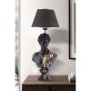 Elegant Black and Gold Table Lamp, 67 cm Height | Polyester Body, 25 cm Fabric Cap | E27 Socket, Max 40W | On/Off Switch | CE Certified, Stylish Lighting Solution