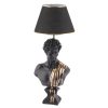 Elegant Black and Gold Table Lamp, 67 cm Height | Polyester Body, 25 cm Fabric Cap | E27 Socket, Max 40W | On/Off Switch | CE Certified, Stylish Lighting Solution