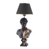 Elegant Black and Gold Table Lamp, 67 cm Height | Polyester Body, 25 cm Fabric Cap | E27 Socket, Max 40W | On/Off Switch | CE Certified, Stylish Lighting Solution