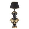 Elegant Black and Gold Table Lamp, 67 cm Height | Polyester Body, 25 cm Fabric Cap | E27 Socket, Max 40W | On/Off Switch | CE Certified, Stylish Lighting Solution