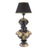 Elegant Black and Gold Table Lamp, 67 cm Height | Polyester Body, 25 cm Fabric Cap | E27 Socket, Max 40W | On/Off Switch | CE Certified, Stylish Lighting Solution