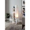 Elegant Floor Lamp with Particle Board Body, White & Natural Colors, 135 cm Height, E27 Socket, On/Off Switch | Perfect for Modern Living Spaces