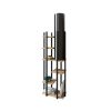 Stylish Floor Lamp with Particle Board Body, Black & Natural, 160 cm Height | Fabric Cap (21 cm) | On/Off Switch | CE Certified, E27 Max 40W