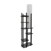 Stylish Floor Lamp with Particle Board Body, Black & White, 160 cm Height | Fabric Cap (21x21 cm) | On/Off Switch, CE Certified, E27 Socket