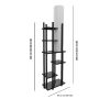 Stylish Floor Lamp with Particle Board Body, Black & White, 160 cm Height | Fabric Cap (21x21 cm) | On/Off Switch, CE Certified, E27 Socket