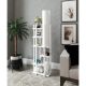 Elegant White Floor Lamp, 160 cm Height, Particle Board & MDF, Fabric Cap 21x21 cm, E27 Socket, On/Off Switch | Perfect for Modern Living Spaces