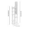 Elegant White Floor Lamp, 160 cm Height, Particle Board & MDF, Fabric Cap 21x21 cm, E27 Socket, On/Off Switch | Perfect for Modern Living Spaces