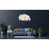 Elegant White Chandelier with Cotton Cap, 60 x 45 cm, Height 80 cm | CE Certified, E27 Socket, Max 40W | Perfect for Modern Home Décor