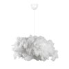 Elegant White Chandelier with Cotton Cap, 60 x 45 cm, Height 80 cm | CE Certified, E27 Socket, Max 40W | Perfect for Modern Home Décor