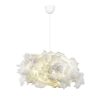 Elegant White Chandelier with Cotton Cap, 60 x 45 cm, Height 80 cm | CE Certified, E27 Socket, Max 40W | Perfect for Modern Home Décor