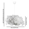 Elegant White Chandelier with Cotton Cap, 60 x 45 cm, Height 80 cm | CE Certified, E27 Socket, Max 40W | Perfect for Modern Home Décor