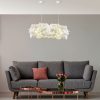 Elegant White Chandelier with Cotton Cap, 90 x 45 cm, Height 80 cm | CE Certified, E27 Socket, Max 40W | Perfect for Modern Home Décor
